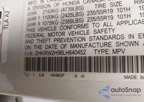 2020 Honda Cr-V Awd Touring из США, поврежденный, VIN 2HKRW2H96LH640452